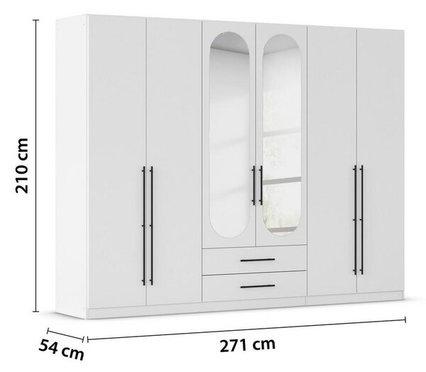 ŠATNÍ SKŘÍŇ S OTOČNÝMI DVEŘMI VELORA, šířka 271 cm