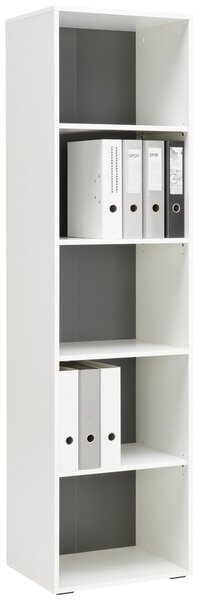 REGÁL, antracitová, bílá, 50/185,6/40 cm Hom`in - Knihovny