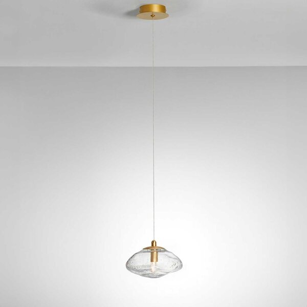 Nova Luce King G9 skleněné závěsné svítidlo zlaté 260 mm