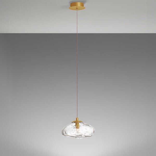 Nova Luce King G9 skleněné závěsné svítidlo zlaté 260 mm