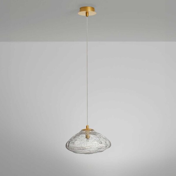 Nova Luce King G9 skleněné závěsné svítidlo zlaté 260 mm