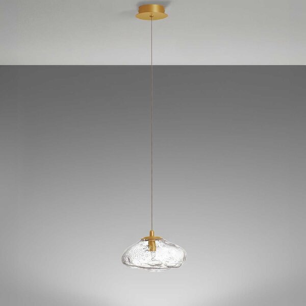 Nova Luce King G9 skleněné závěsné svítidlo zlaté 260 mm