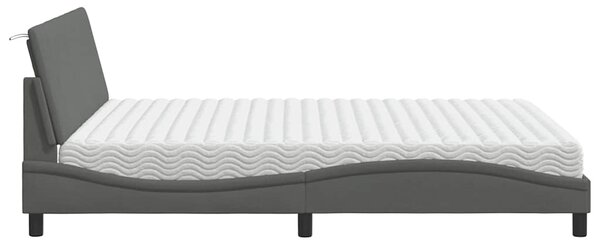 Postel s matrací Hanko tmavě šedá 160 x 200 cm textil 3310539