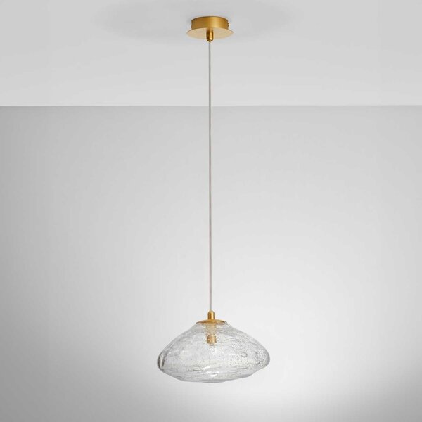 Nova Luce King G9 skleněné závěsné svítidlo zlaté 260 mm