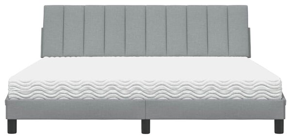 Postel s matrací Hanko světle šedá 180 x 200 cm textil 3310545