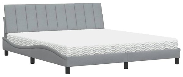 Postel s matrací Hanko světle šedá 180 x 200 cm textil 3310545