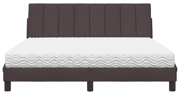 Postel s matrací Hanko tmavě hnědá 160 x 200 cm textil 3310541