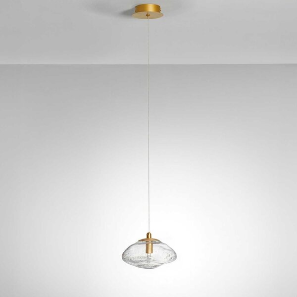 Nova Luce King G9 skleněné závěsné svítidlo zlaté 260 mm