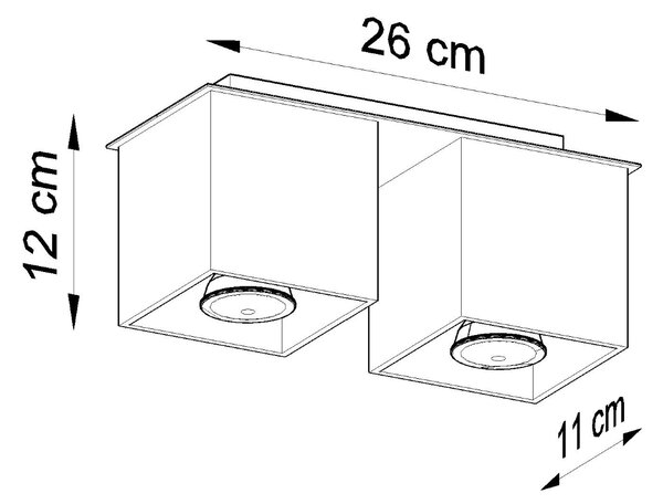 Sollux Lighting Stropní svítidlo QUAD 2 černé