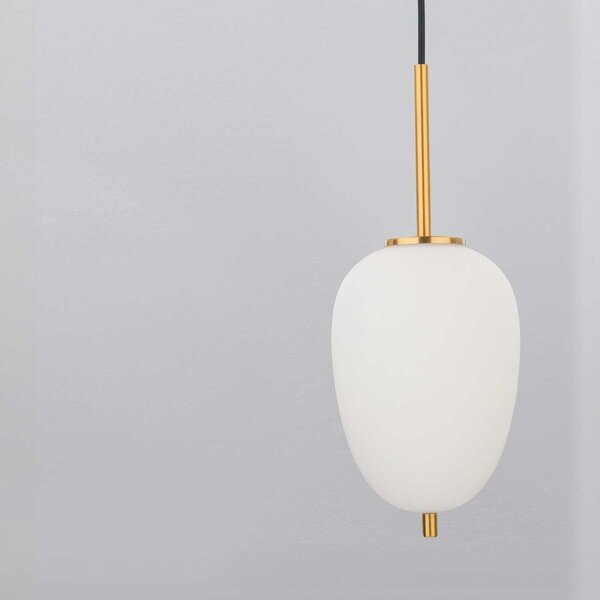 Nova Luce Lato E14 skleněné závěsné svítidlo 158 mmZlatá/Mléčná