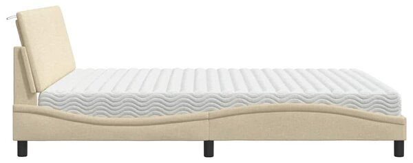 Postel s matrací Hanko krémová 180 x 200 cm textil 3310550
