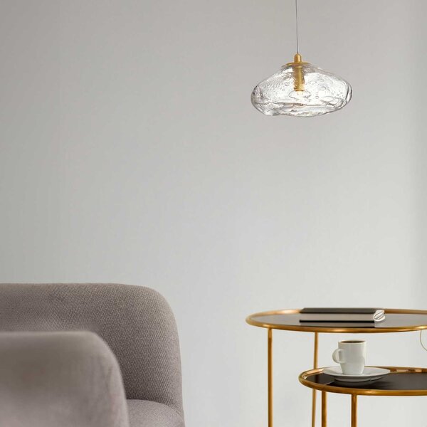 Nova Luce King G9 skleněné závěsné svítidlo zlaté 260 mm