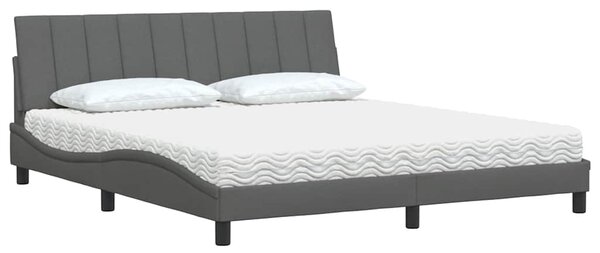 Postel s matrací Hanko tmavě šedá 180 x 200 cm textil 3310546