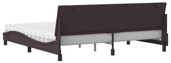 Postel s matrací Hanko tmavě hnědá 200 x 200 cm textil 3310555
