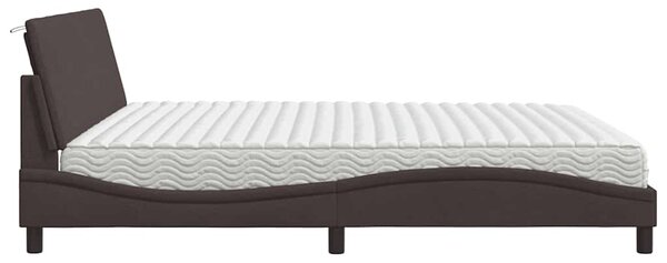 Postel s matrací Hanko tmavě hnědá 200 x 200 cm textil 3310555