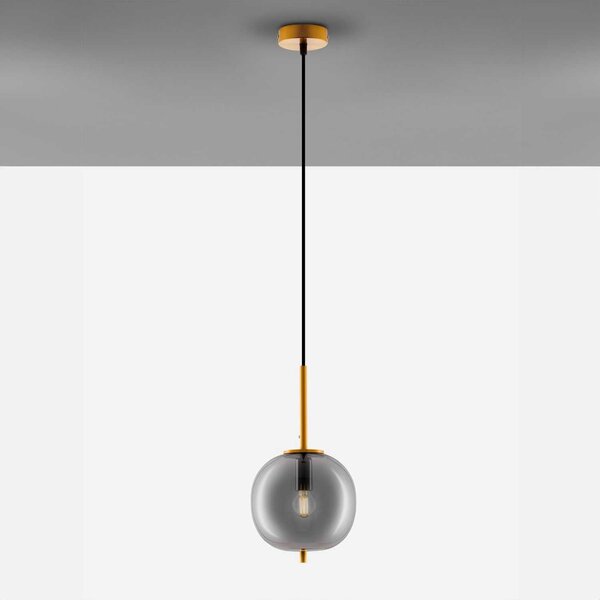 Nova Luce Lato E14 skleněné závěsné svítidlo 158 mmZlatá/Mléčná