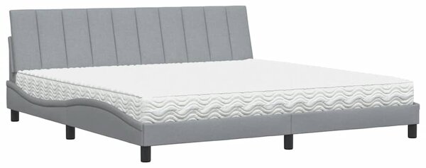 Postel s matrací Hanko světle šedá 200 x 200 cm textil 3310552