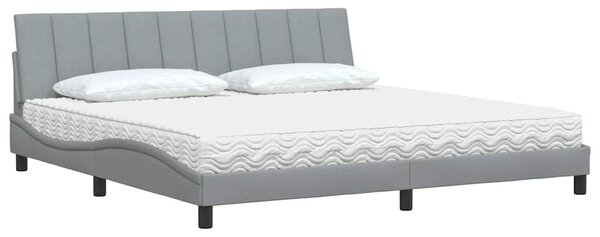 Postel s matrací Hanko světle šedá 200 x 200 cm textil 3310552