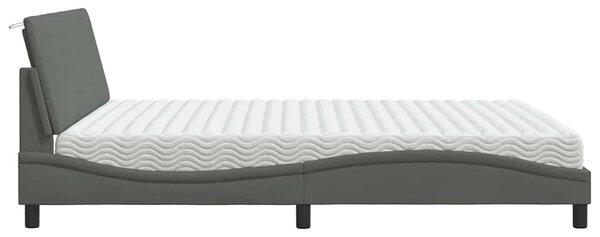 Postel s matrací Hanko tmavě šedá 180 x 200 cm textil 3310546