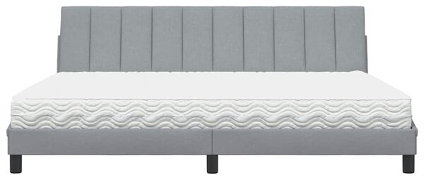 Postel s matrací Hanko světle šedá 200 x 200 cm textil 3310552