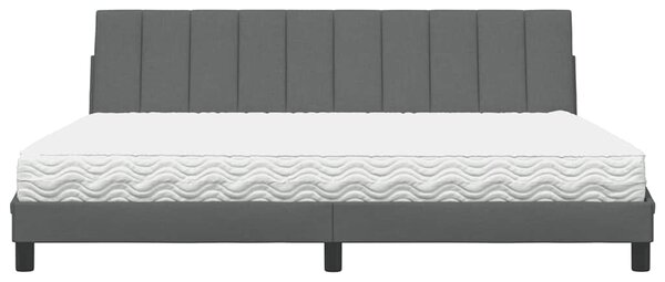 Postel s matrací Hanko tmavě šedá 200 x 200 cm textil 3310553