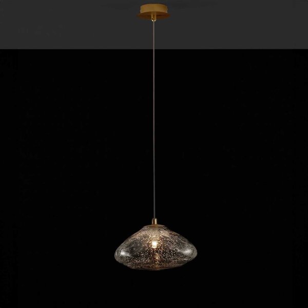Nova Luce King G9 skleněné závěsné svítidlo zlaté 260 mm