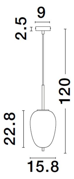 Nova Luce Lato E14 skleněné závěsné svítidlo 158 mmZlatá/Mléčná