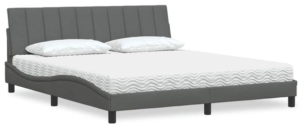 Postel s matrací Hanko tmavě šedá 180 x 200 cm textil 3310546