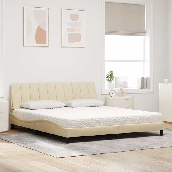 Postel s matrací Hanko krémová 180 x 200 cm textil 3310550