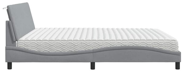 Postel s matrací Hanko světle šedá 200 x 200 cm textil 3310552