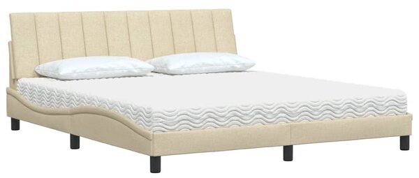 Postel s matrací Hanko krémová 180 x 200 cm textil 3310550