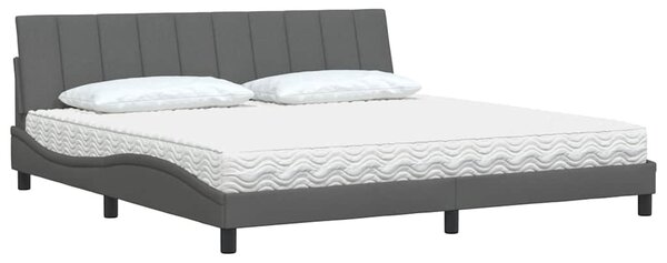 Postel s matrací Hanko tmavě šedá 200 x 200 cm textil 3310553