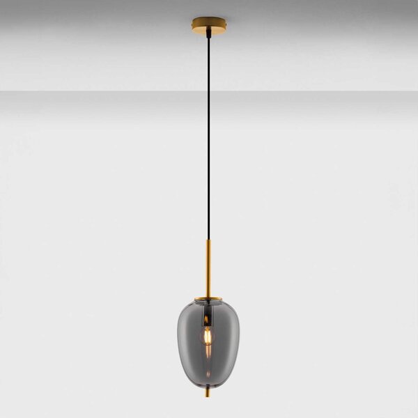 Nova Luce Lato E14 skleněné závěsné svítidlo 158 mmZlatá/Mléčná