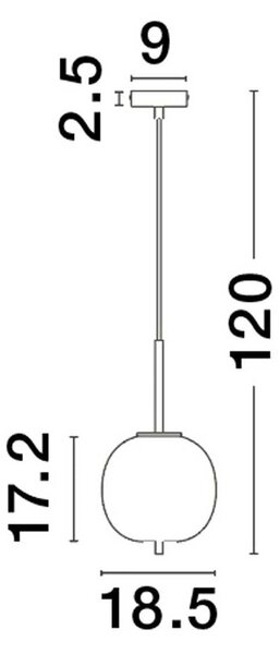 Nova Luce Lato E14 skleněné závěsné svítidlo 158 mmZlatá/Mléčná