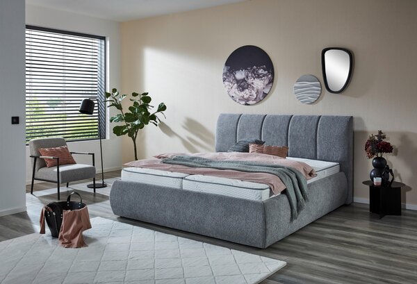 ČALOUNĚNÁ POSTEL, 180/200 cm, barvy stříbra Carryhome - Manželské postele, Online Only