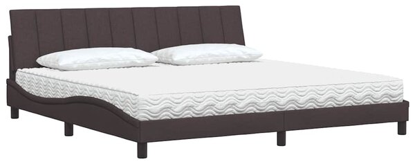Postel s matrací Hanko tmavě hnědá 200 x 200 cm textil 3310555