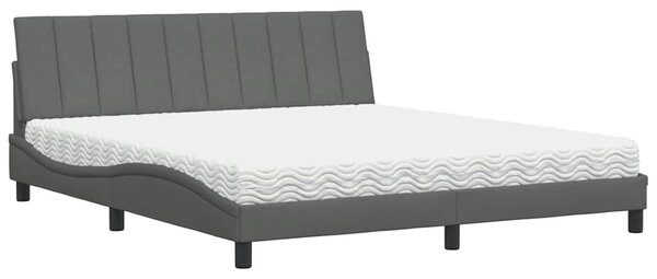 Postel s matrací Hanko tmavě šedá 180 x 200 cm textil 3310546