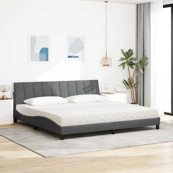 Postel s matrací Hanko tmavě šedá 200 x 200 cm textil 3310553