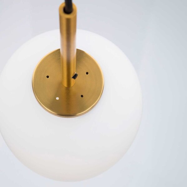 Nova Luce Lato E14 skleněné závěsné svítidlo 158 mmZlatá/Mléčná