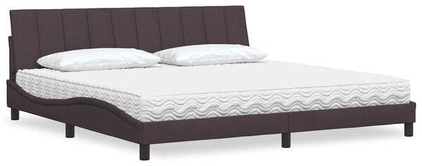 Postel s matrací Hanko tmavě hnědá 200 x 200 cm textil 3310555