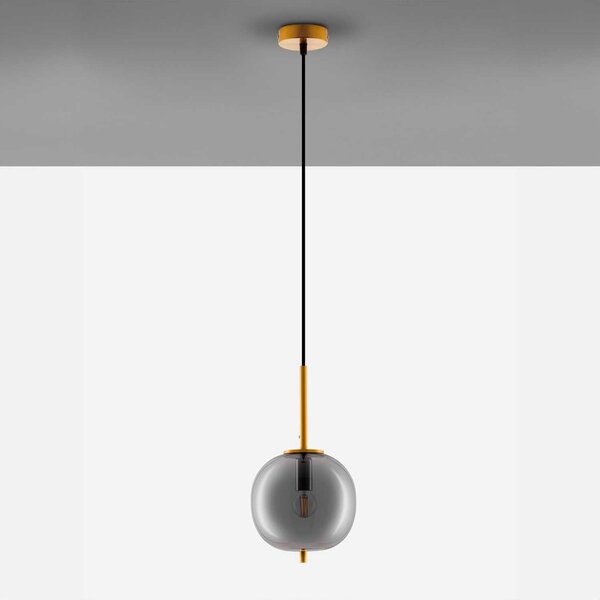 Nova Luce Lato E14 skleněné závěsné svítidlo 158 mmZlatá/Mléčná