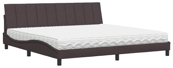 Postel s matrací Hanko tmavě hnědá 200 x 200 cm textil 3310555