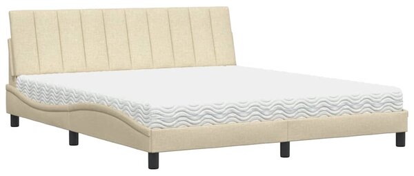 Postel s matrací Hanko krémová 180 x 200 cm textil 3310550