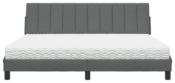 Postel s matrací Hanko tmavě šedá 180 x 200 cm textil 3310546