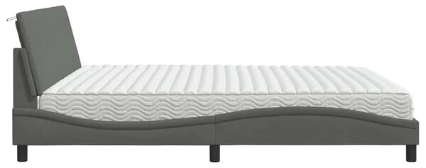 Postel s matrací Hanko tmavě šedá 200 x 200 cm textil 3310553