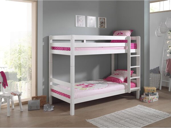 Bílá patrová dětská postel 90x200 cm Pino – Vipack