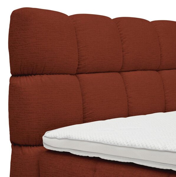 Boxspring postel BUBBLE BOX 160/200 cm, rezavá