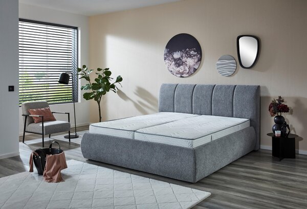 ČALOUNĚNÁ POSTEL, 180/200 cm, barvy stříbra Carryhome - Manželské postele, Online Only