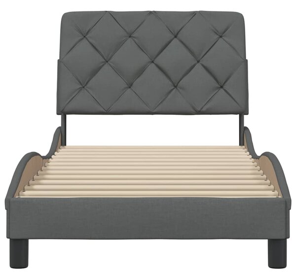 Rám postele bez matrace tmavě šedý 90 x 200 cm textil 3310574