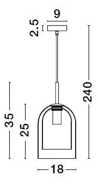 Nova Luce Velor single E27 skleněné závěsné svítidlo Kouřová